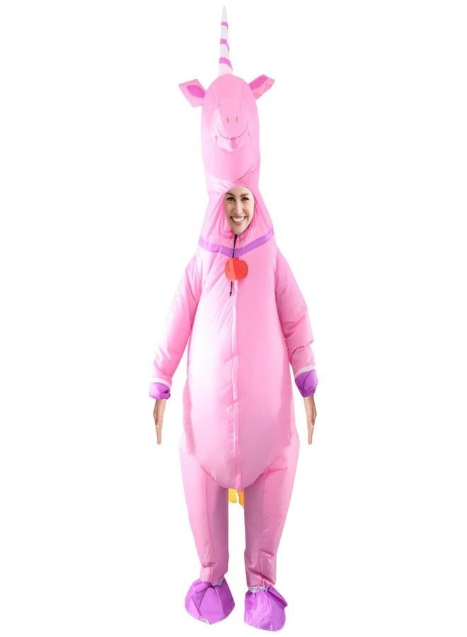 InfleasJoiy Pink unicorn inflatable dress up costume, inflatable costume for party - Image 1
